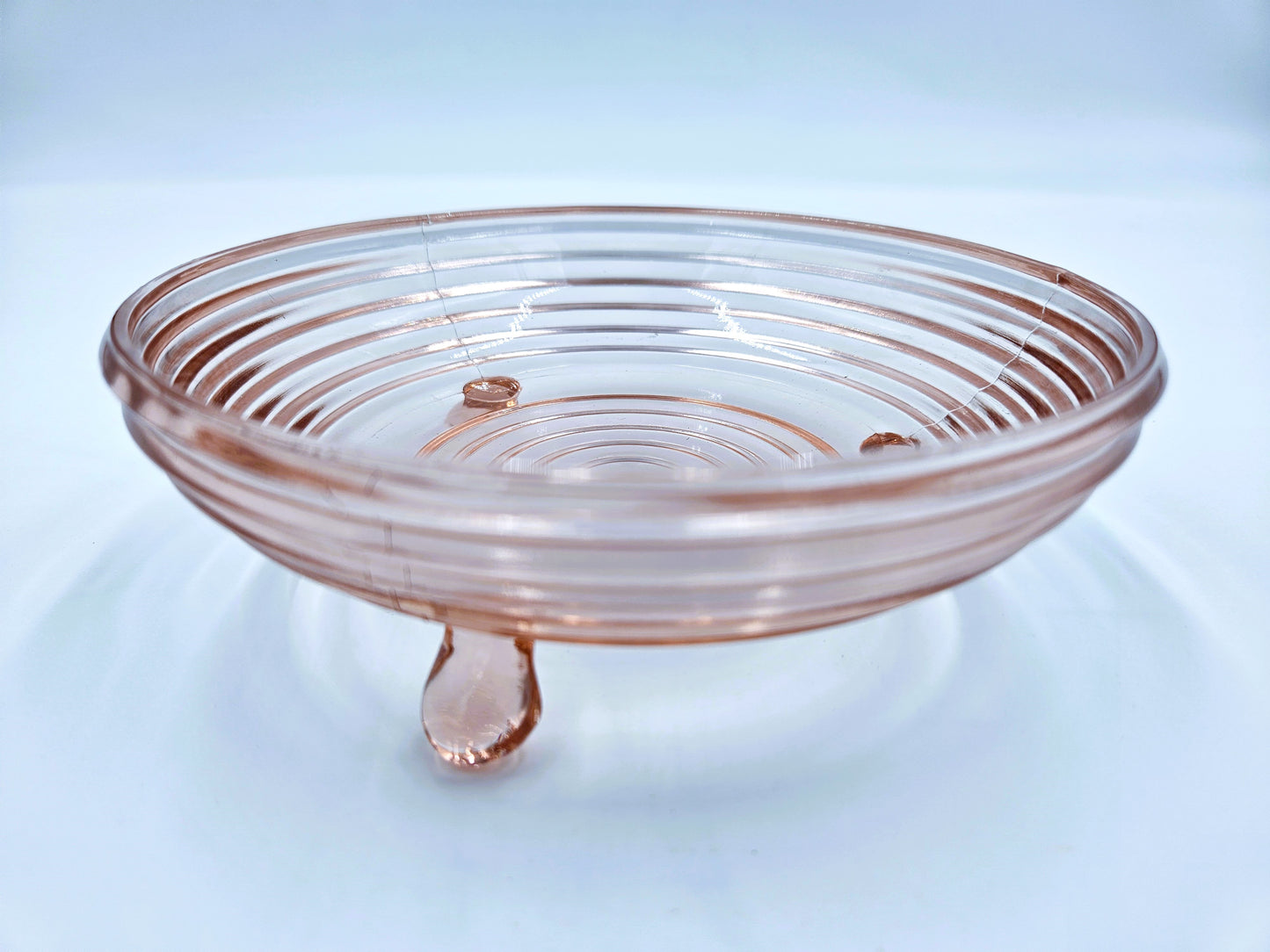 Vintage Anchor Hocking Pink Glass Footed Bowl Candy Dish