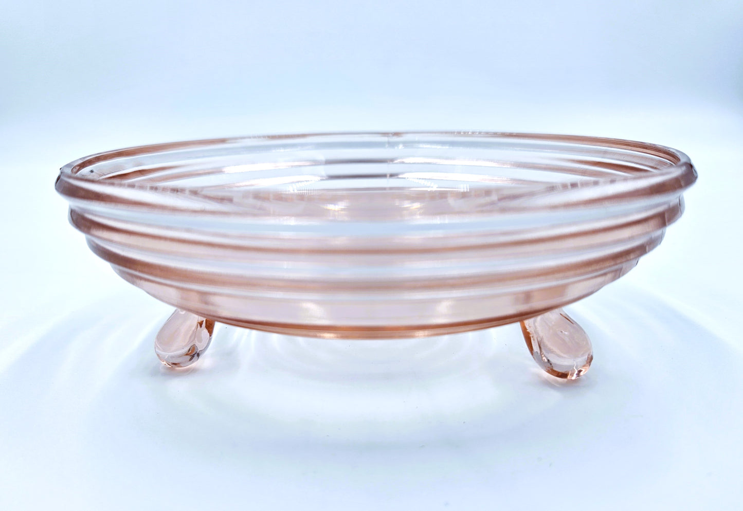 Vintage Anchor Hocking Pink Glass Footed Bowl Candy Dish