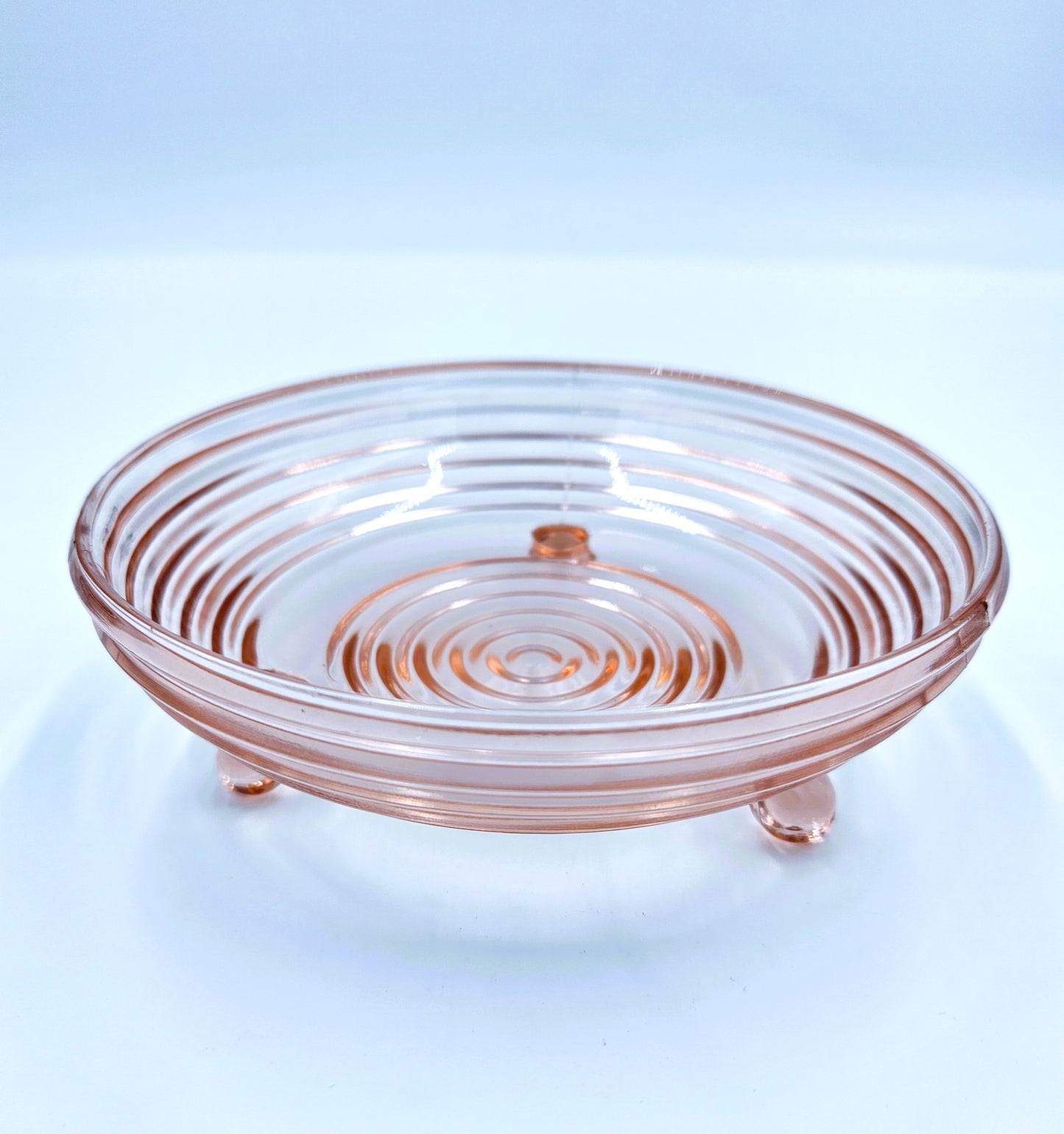 Vintage Anchor Hocking Pink Glass Footed Bowl Candy Dish