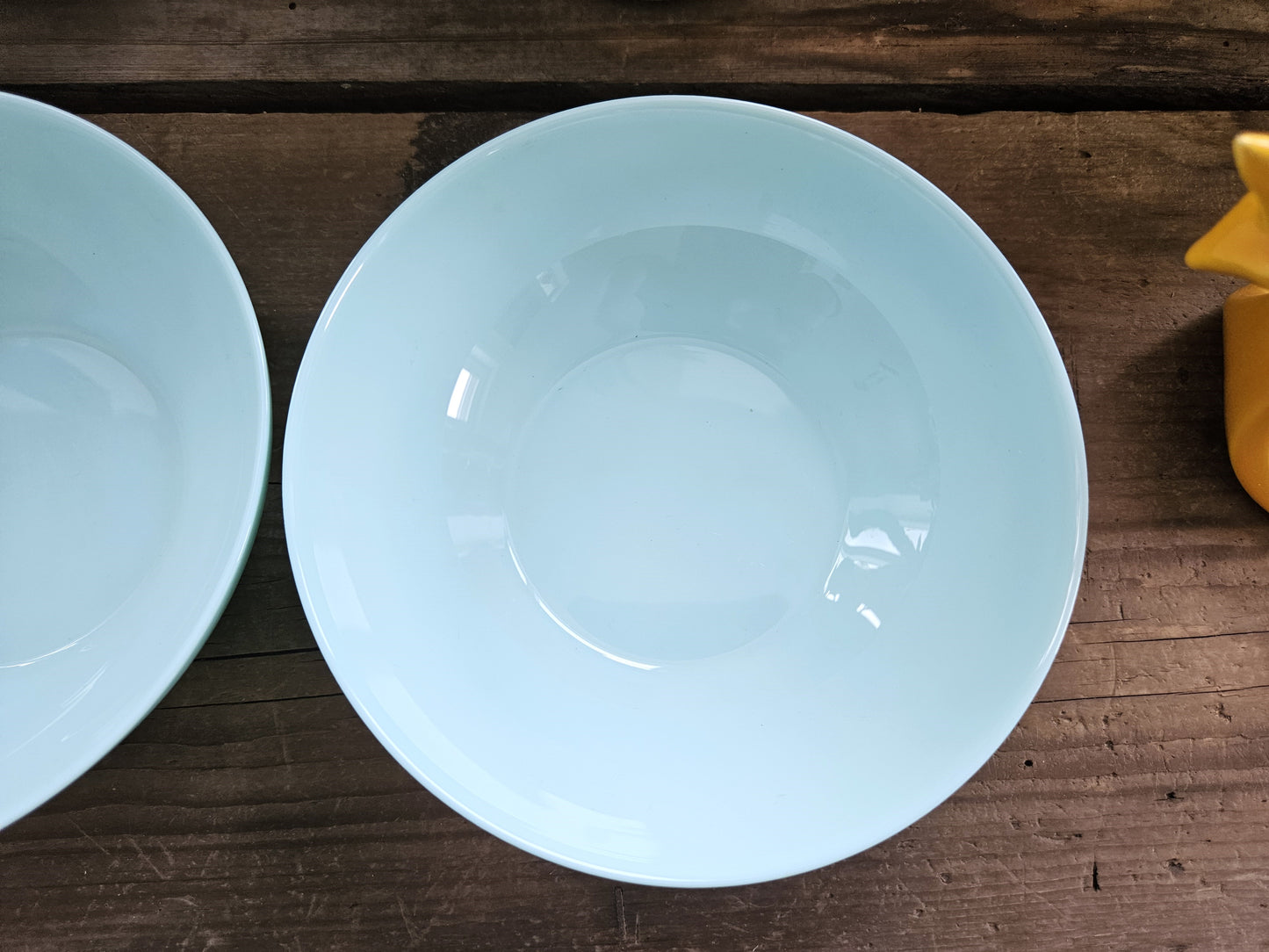 Vintage Light Blue Glass Bowls Set of Two