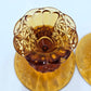 Vintage Fenton Amber Glass Candlestick Holders 2 Button And Daisy