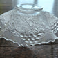 Antique Fenton Glass White Leaf Chain Candy Bowl Ruffled