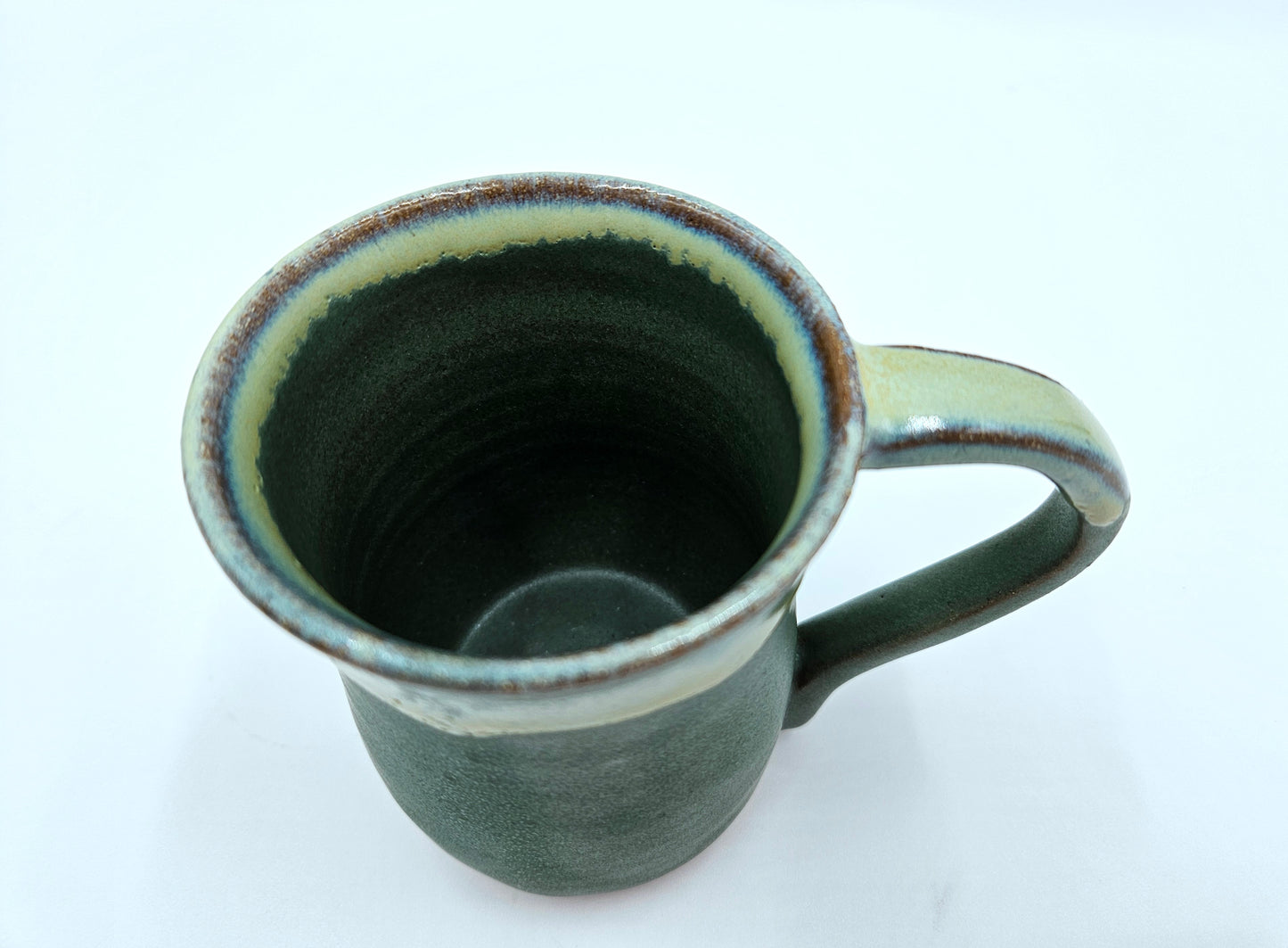 Studio Pottery Drip Glaze Mugs Set Of Two