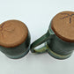 Studio Pottery Drip Glaze Mugs Set Of Two