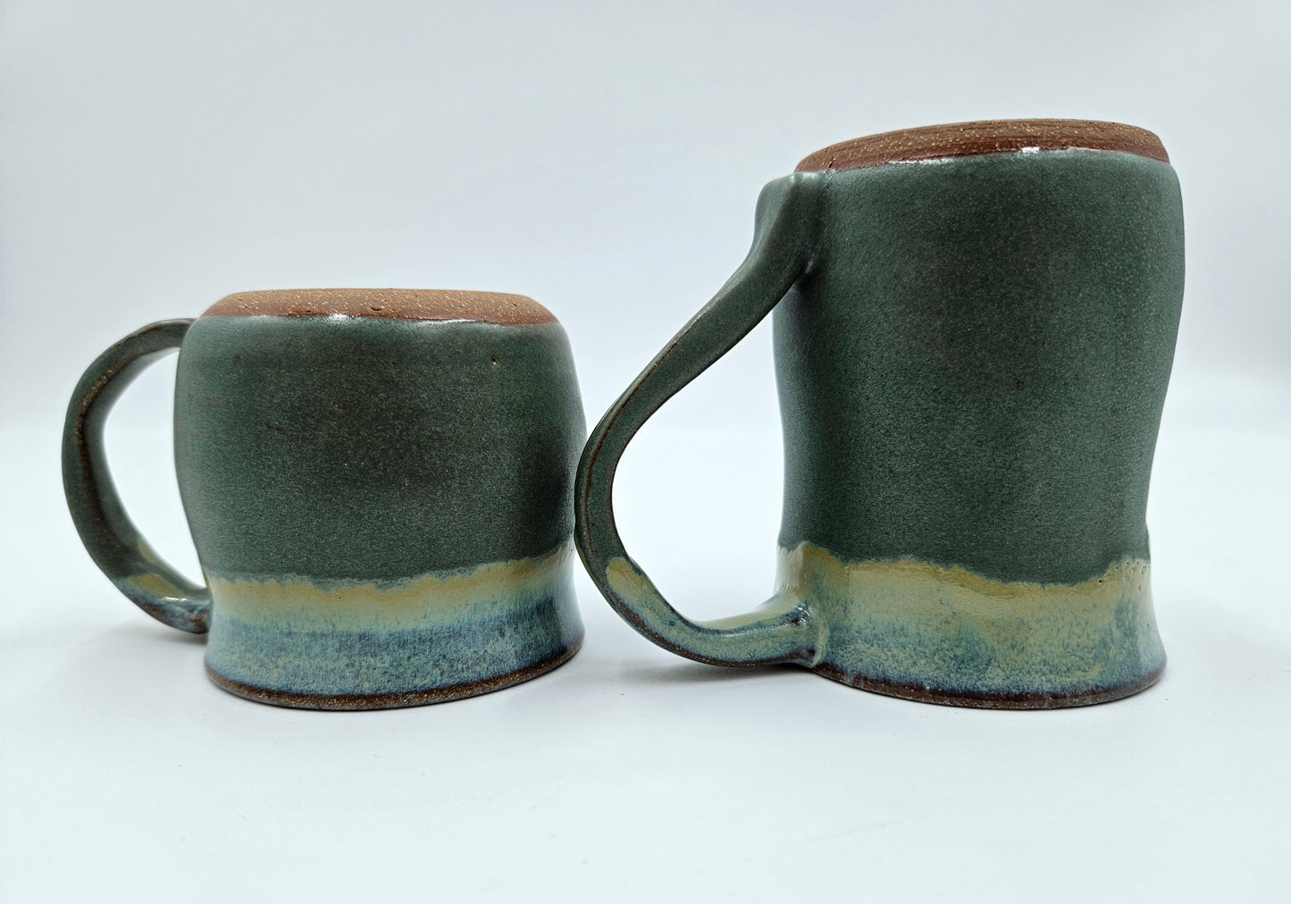 Studio Pottery Drip Glaze Mugs Set Of Two