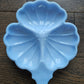 Vintage Blue Milk Glass Floral Trinket Bowl Candy Nut Dish Delphite