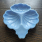 Vintage Blue Milk Glass Floral Trinket Bowl Candy Nut Dish Delphite