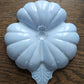 Vintage Blue Milk Glass Floral Trinket Bowl Candy Nut Dish Delphite