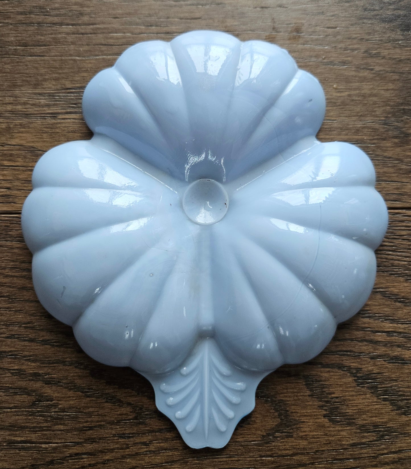 Vintage Blue Milk Glass Floral Trinket Bowl Candy Nut Dish Delphite