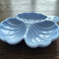 Vintage Blue Milk Glass Floral Trinket Bowl Candy Nut Dish Delphite