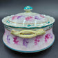 Vintage, Hand-Painted, Covered Bowl, Decorated With Spider Mums Porcelain Serving Dish