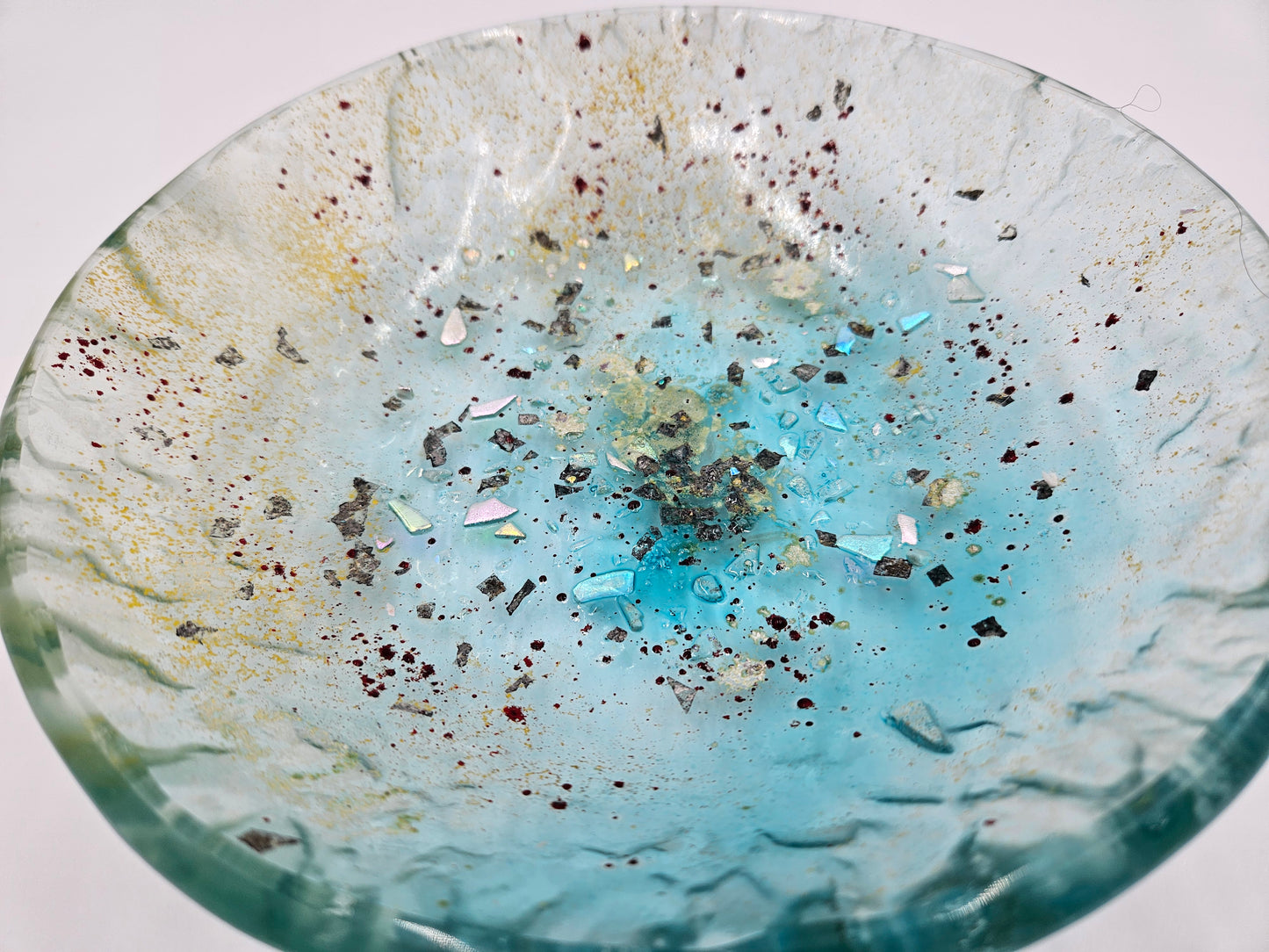Art Glass Bowl Candy Serving Centerpiece Blown Hand Made