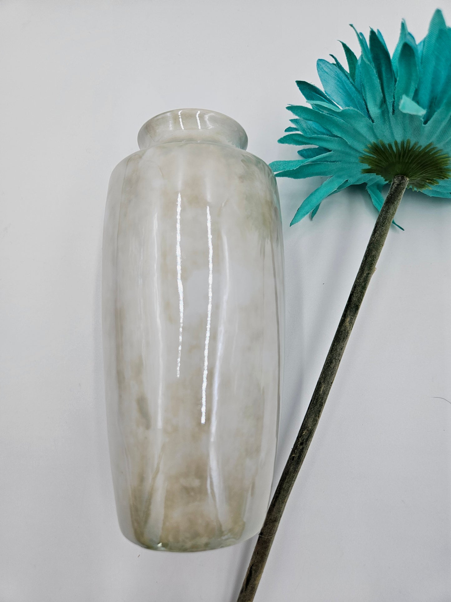 Vintage German Lusterware Vase Green
