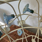 Vintage Wire Metal Basket With Bell Flowers And Handle