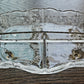 Vintage Elegant Glass Divided Tray With Etched Flowers And Handles