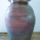 Raku Art Pottery Vase Studio Art Signed Dennis Iridescent Lemon Peel Lava Glaze