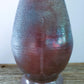 Raku Art Pottery Vase Studio Art Signed Dennis Iridescent Lemon Peel Lava Glaze