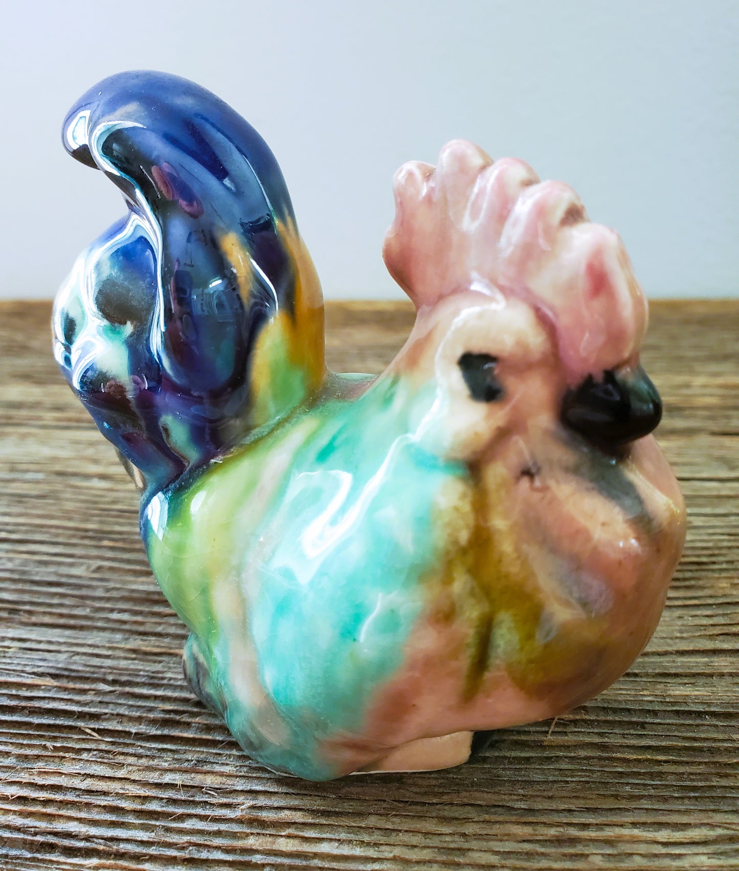 Vintage Ceramic Pottery Chicken Rooster Figurine Hand Painted