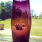 Blown Hand-Made Art Glass Vase In Purple Amethyst