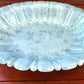 Mid-Century Floral Design Aluminum Bowl Scalloped Sides Vintage Serving Tableware Farmhouse Decor