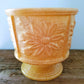 Mid Century 1950's Fronzwood Kokomo Indiana Celluloid Like Plastic Resin Pedestal Planter With Floral Motif