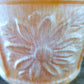 Mid Century 1950's Fronzwood Kokomo Indiana Celluloid Like Plastic Resin Pedestal Planter With Floral Motif