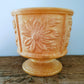 Mid Century 1950's Fronzwood Kokomo Indiana Celluloid Like Plastic Resin Pedestal Planter With Floral Motif