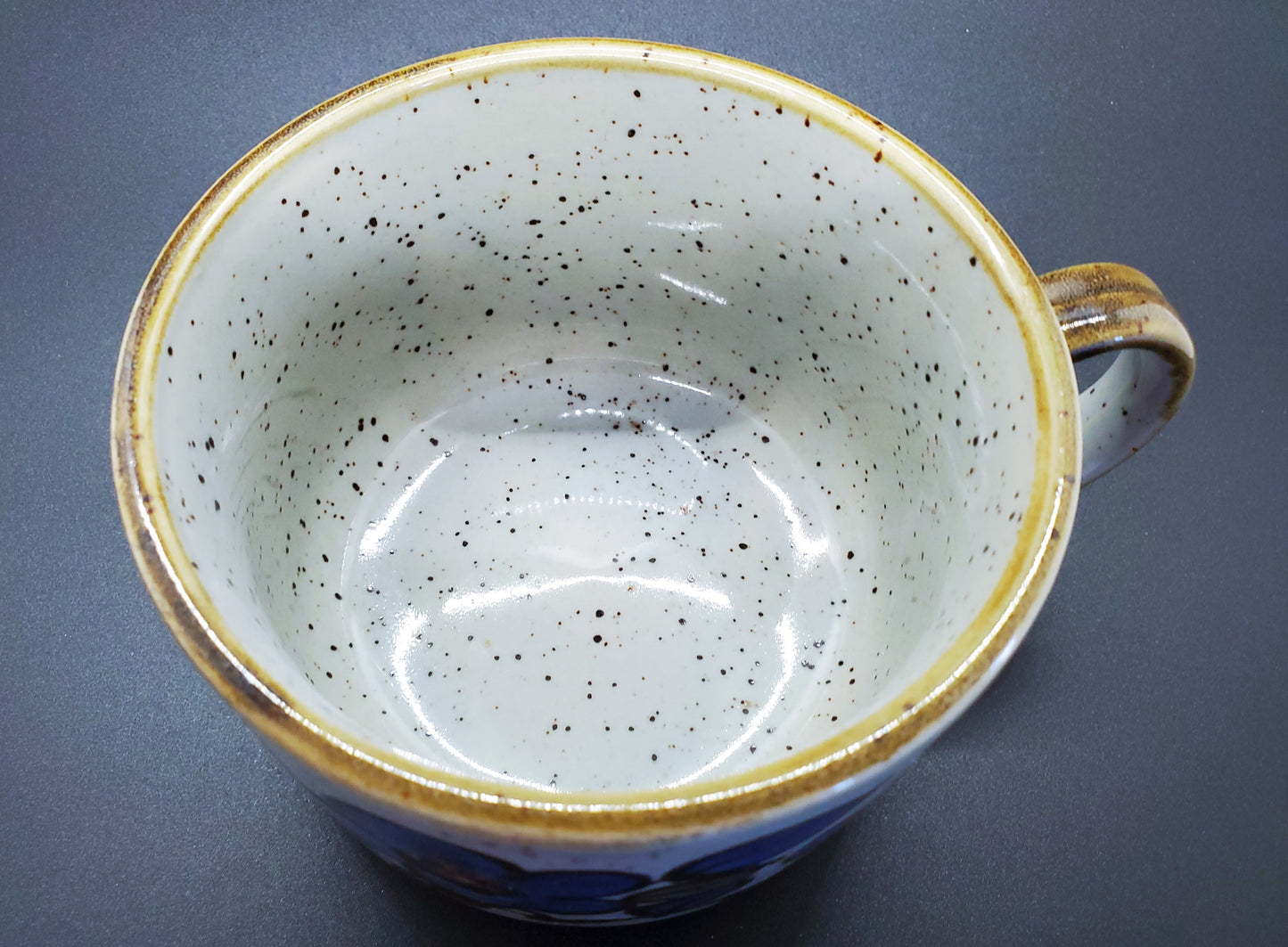 Mid Century Otagiri Japan Stoneware Soup Cappuccino Mug Oversized With Blue Flowers