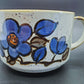 Mid Century Otagiri Japan Stoneware Soup Cappuccino Mug Oversized With Blue Flowers