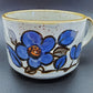 Mid Century Otagiri Japan Stoneware Soup Cappuccino Mug Oversized With Blue Flowers