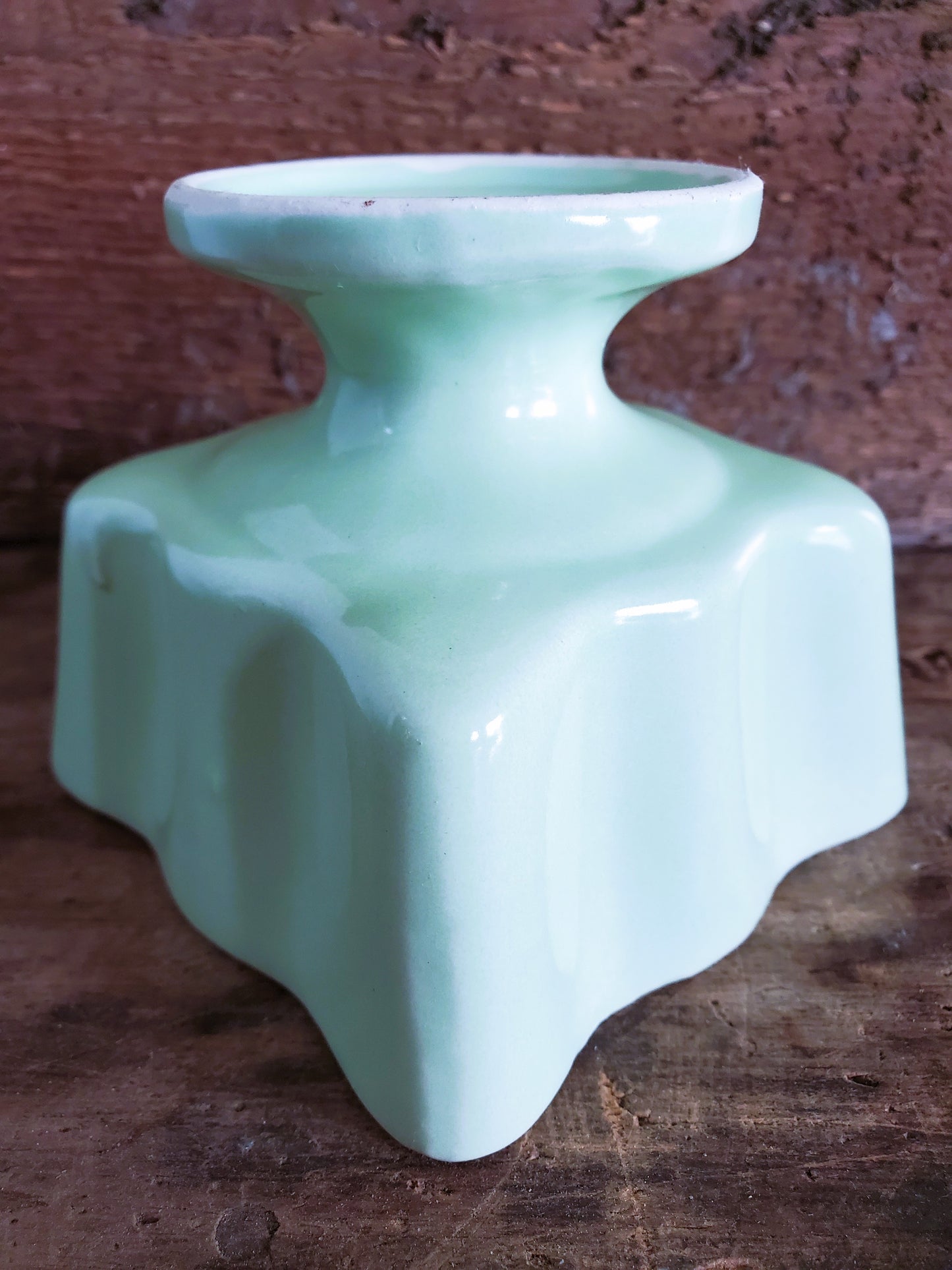 Vintage Hull Light Green Pottery Planter Jardiniere Wavy Pedestal