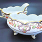 Vintage Hand-Painted Porcelain Cream and Sugar Set With Feet And Gold Guilding