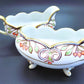 Vintage Hand-Painted Porcelain Cream and Sugar Set With Feet And Gold Guilding