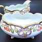 Vintage Hand-Painted Porcelain Cream and Sugar Set With Feet And Gold Guilding