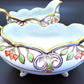 Vintage Hand-Painted Porcelain Cream and Sugar Set With Feet And Gold Guilding