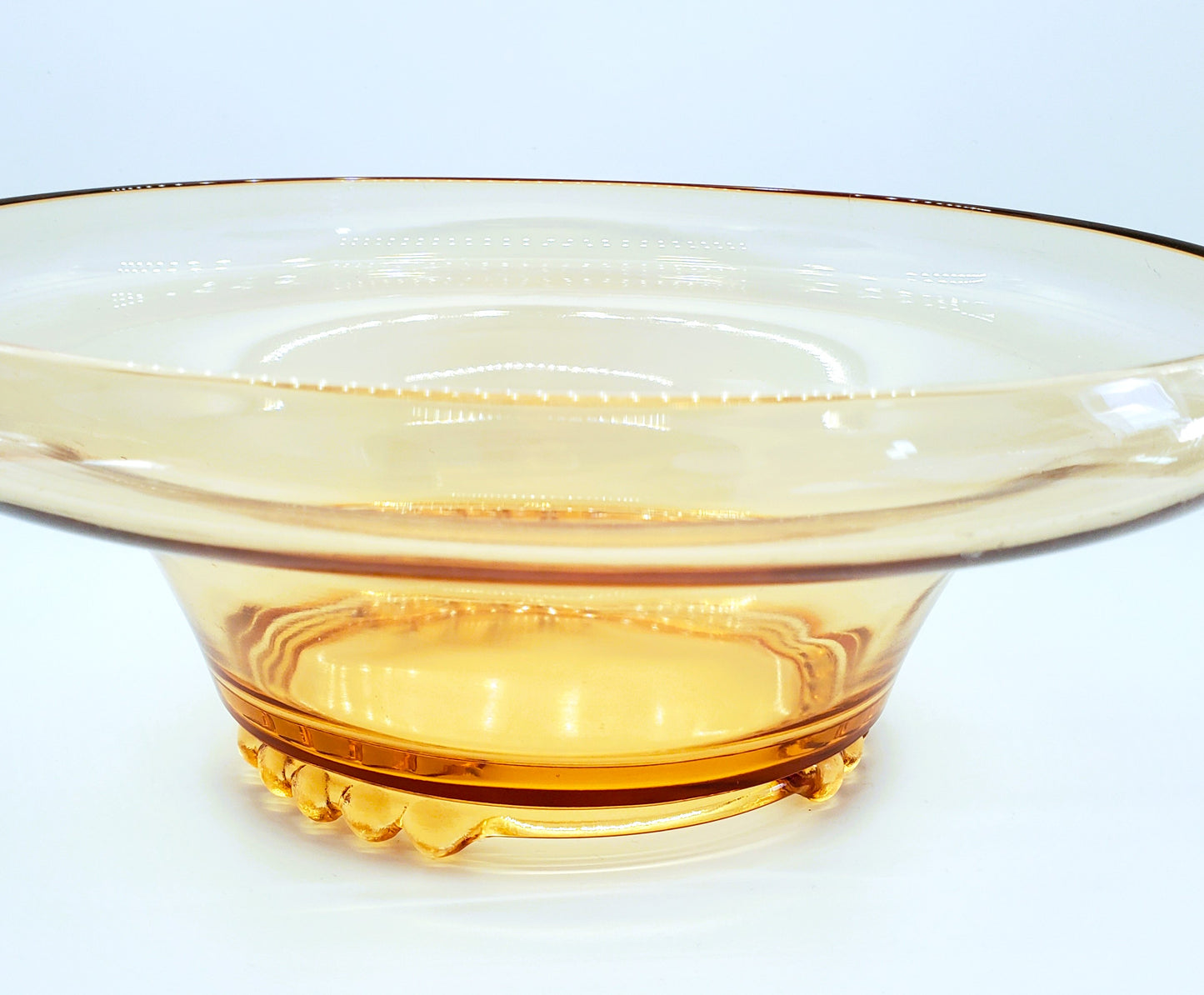 Gorgeous 1930's Vintage Honey Peach Orange Amber Console Bowl Great Fall Decoration