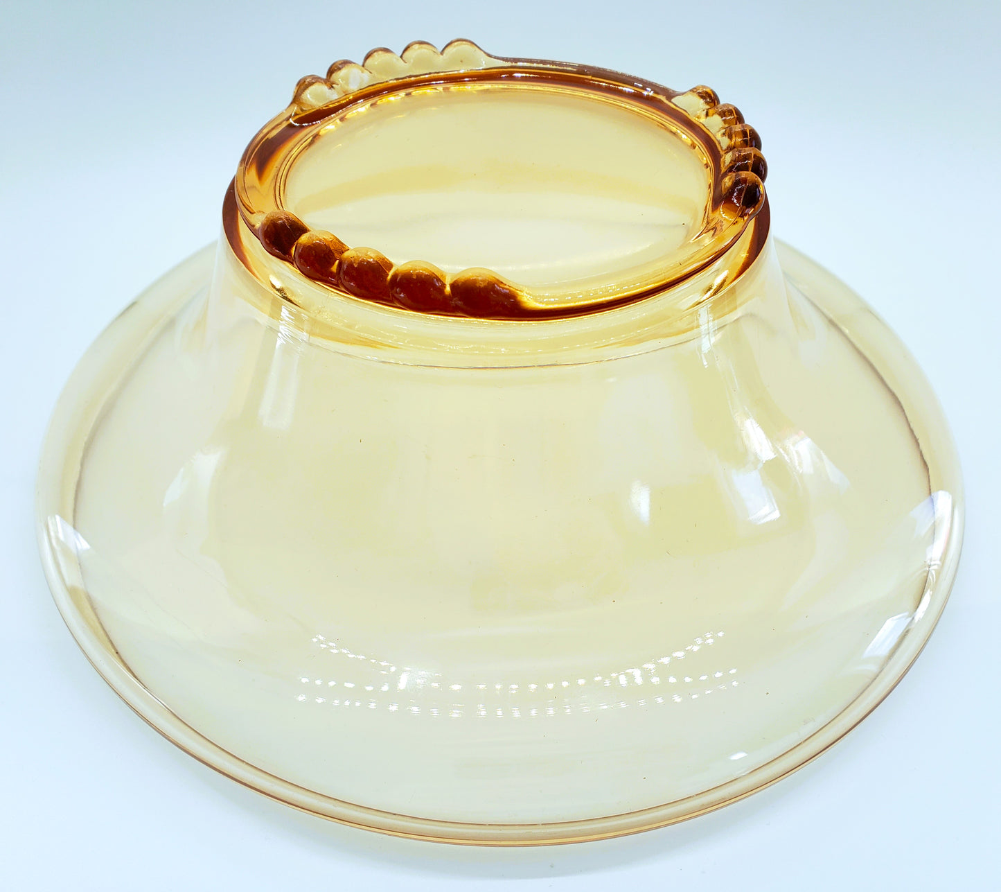 Gorgeous 1930's Vintage Honey Peach Orange Amber Console Bowl Great Fall Decoration