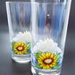 Vintage Libbey Glass Sunflower Tumblers Set of Two Fall Decoration