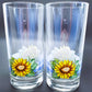 Vintage Libbey Glass Sunflower Tumblers Set of Two Fall Decoration