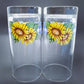 Vintage Libbey Glass Sunflower Tumblers Set of Two Fall Decoration