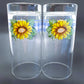 Vintage Libbey Glass Sunflower Tumblers Set of Two Fall Decoration