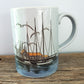 Otagiri or Otagiri Style Mid Century Mug Seagulls Sailboats Fishing Pier Nautical Scene Coffee Cup