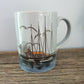 Otagiri or Otagiri Style Mid Century Mug Seagulls Sailboats Fishing Pier Nautical Scene Coffee Cup