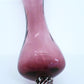 Amethyst Art Glass Vase Twisted Pedestal Ruffled Crimped Edge Purple