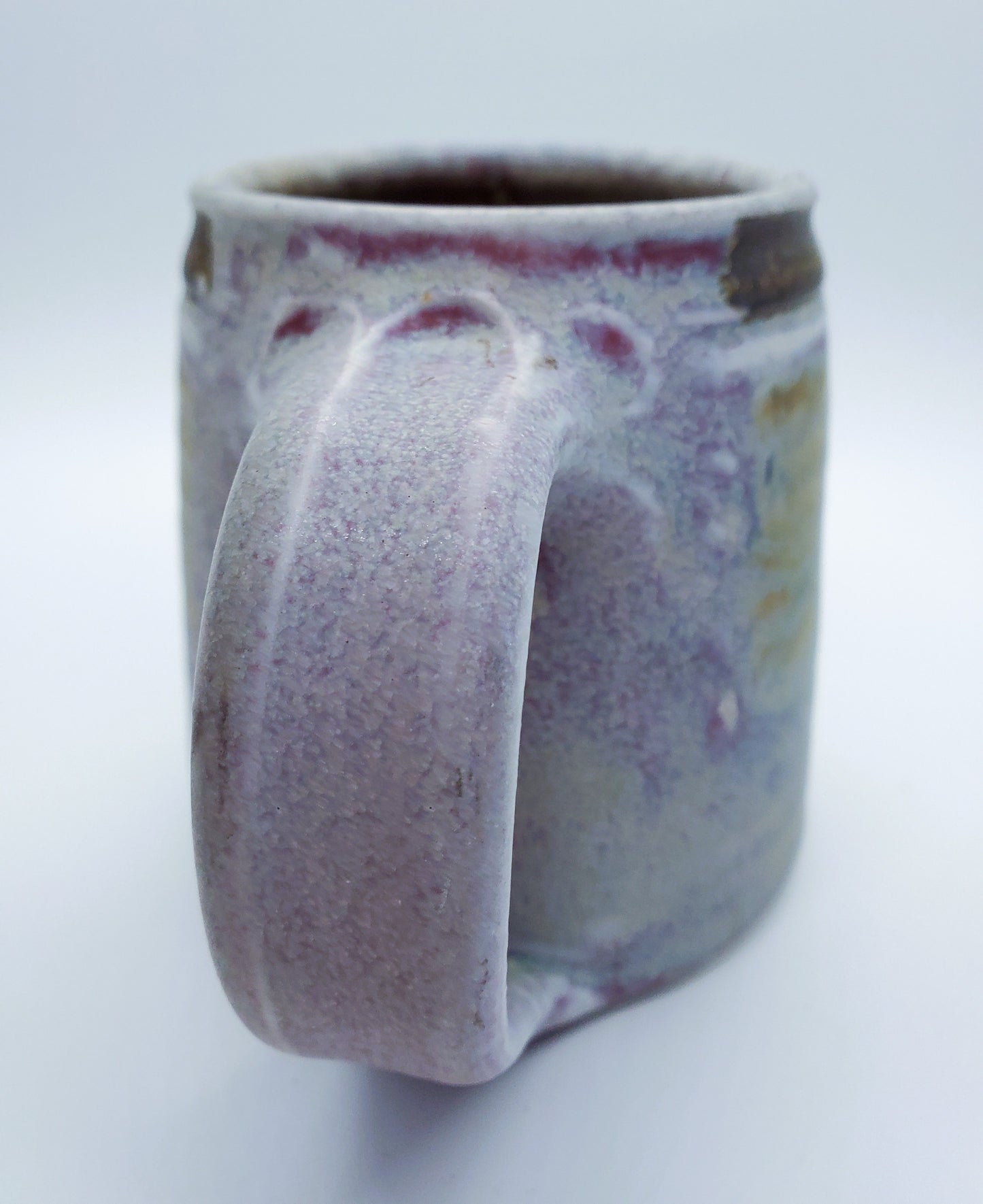 Studio Art Pottery Mug Found In Vermont Signed By The Artist Purples Tans