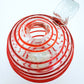 Blown Art Glass Peppermint Swirl Vase Applied Reed Looped Handle