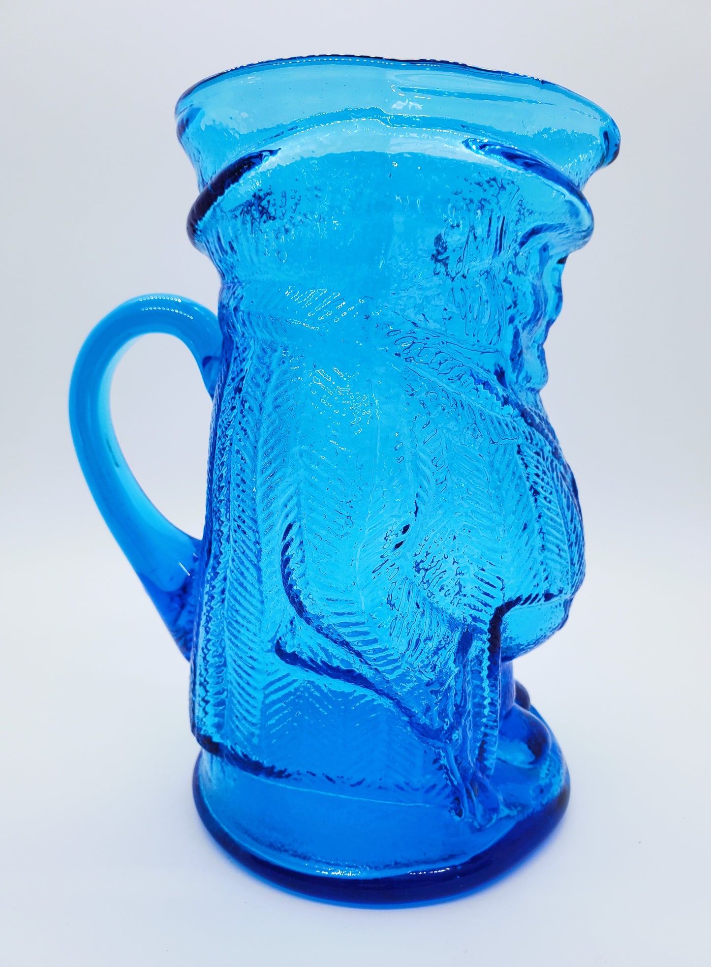 Art Glass George Washington Pitcher Vase Blue