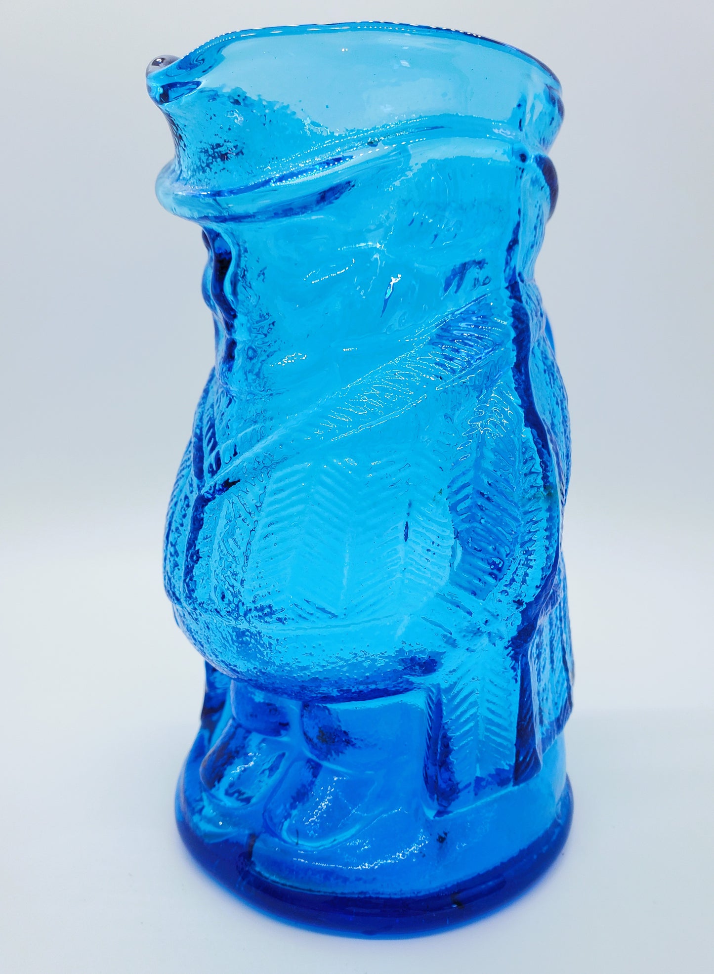 Art Glass George Washington Pitcher Vase Blue