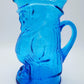 Art Glass George Washington Pitcher Vase Blue