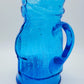 Art Glass George Washington Pitcher Vase Blue